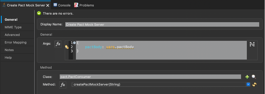 Example of creating the Mock Server